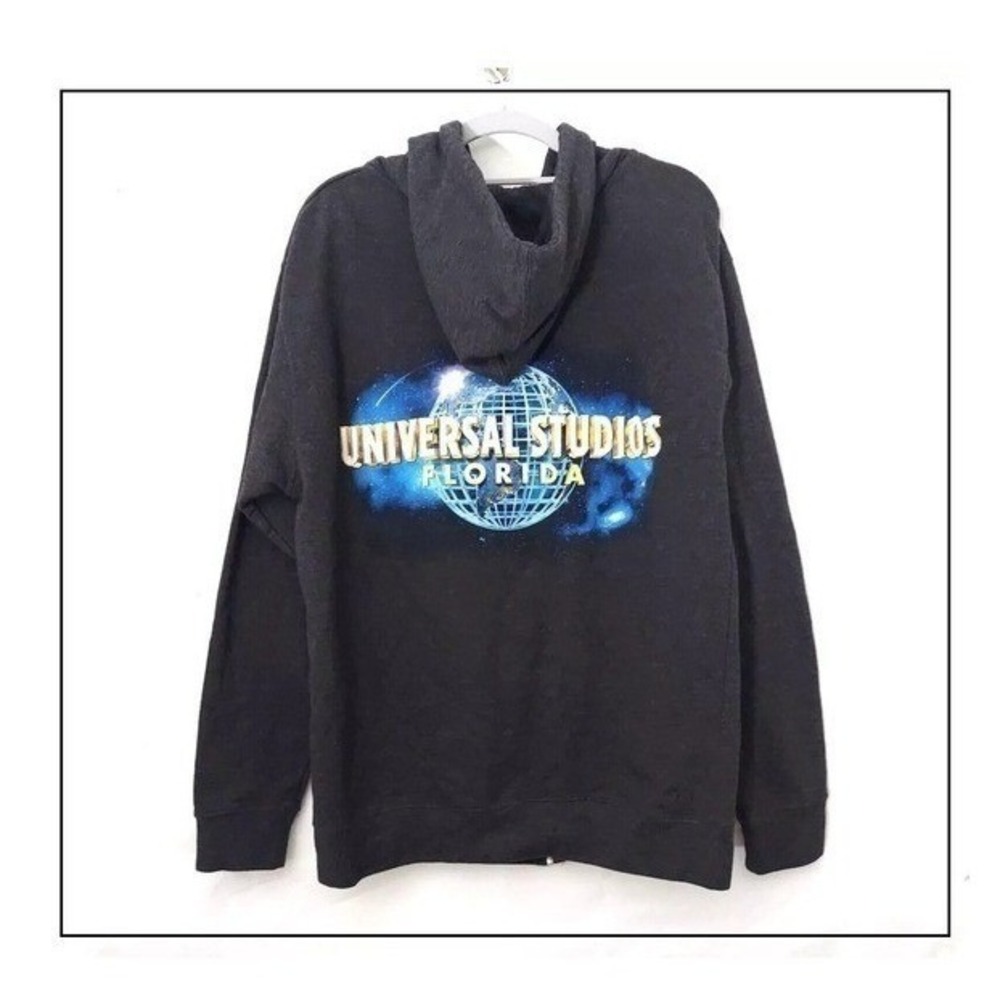 Universal Studio Hoodie Men M Gray Theme Park Graphic Universal Orlando Pullover